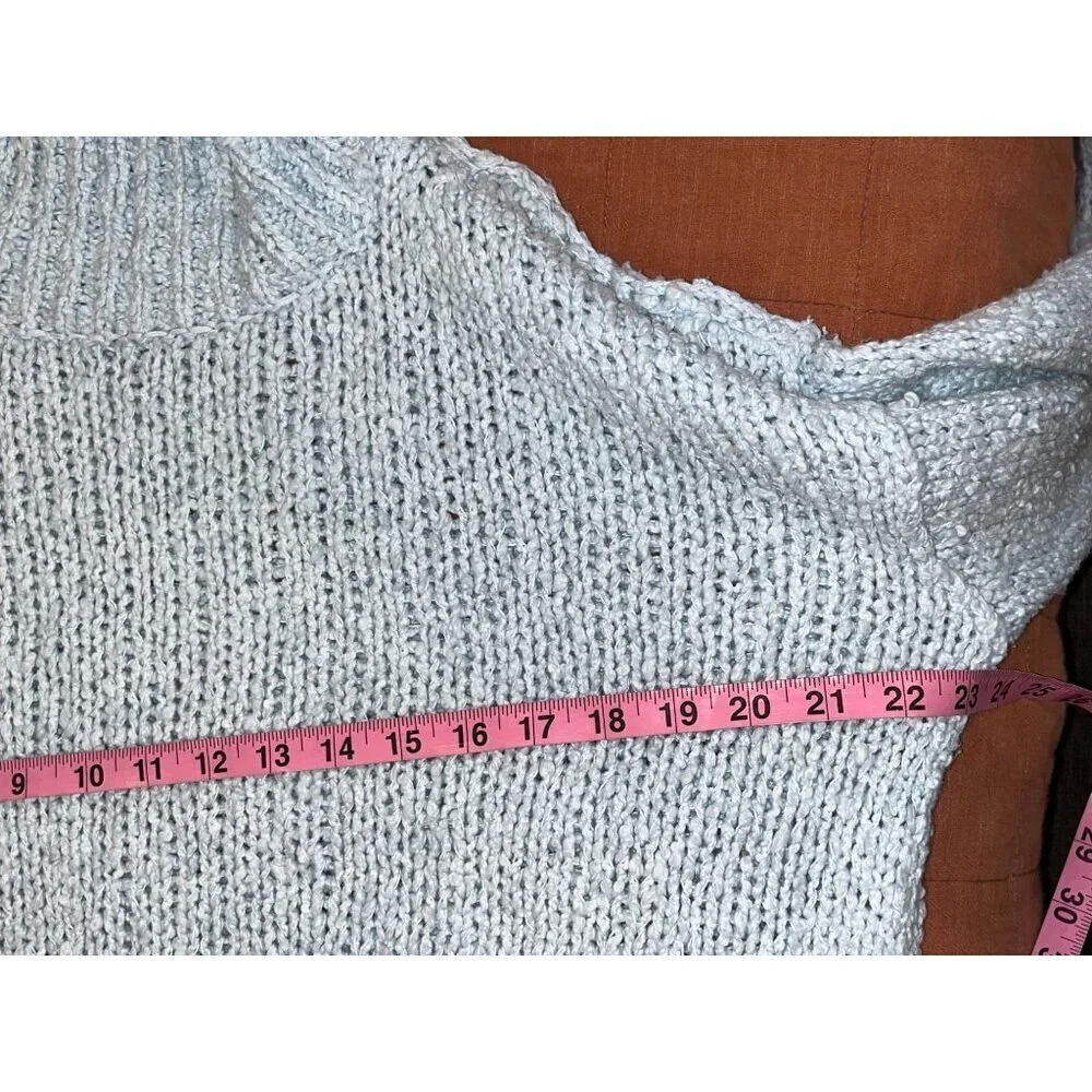 Anthropologie Blue Baggy Versatile Mock Neck Pullover Sweater Women's Size XXS